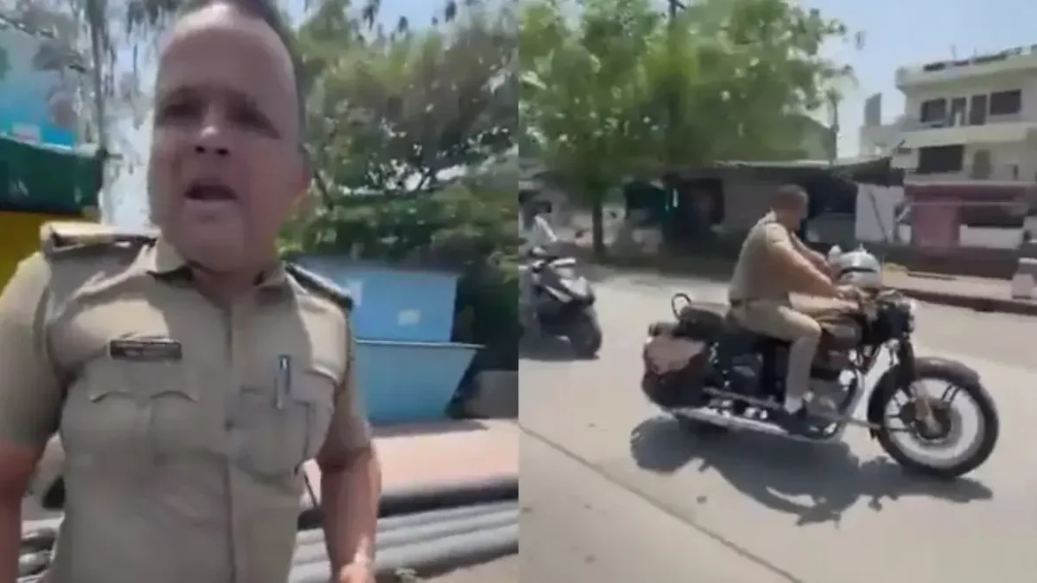 Nagpur: Advising a policeman to wear a helmet proved costly for the youth, video of him slapping him goes viral