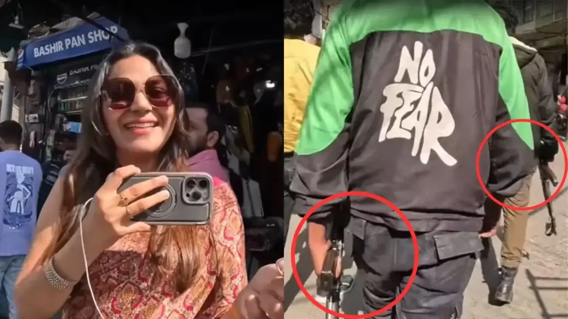 Jyoti Malhotra : का एक नया वीडियो सामने आया है जिसमें वह पाकिस्तान में भारी सुरक्षा के बीच नजर आ रही हैं। वीडियो में सादे कपड़ों में AK-47 लिए गार्ड्स नजर आए। क्या सिर्फ ट्रैवल व्लॉगर है ज्योति या कुछ और? जानें पूरी कहानी।