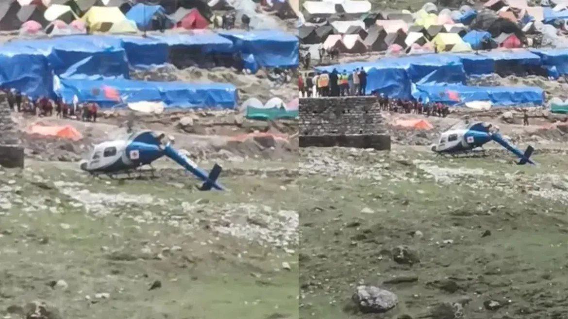 Kedarnath :में एम्स ऋषिकेश की एयर एंबुलेंस सेवा का हेलीकॉप्टर हादसे का शिकार हो गया। तकनीकी खामी के कारण हुआ हादसा, हेलीकॉप्टर का पिछला हिस्सा क्षतिग्रस्त, सभी यात्री सुरक्षित।